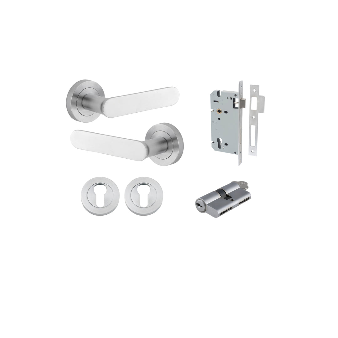 Bronte Lever on Rose Brushed Chrome Entrance Kit - Key/Key