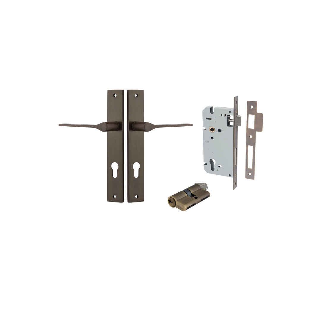 Como Lever Rectangular Signature Brass Entrance Kit - Key/Key