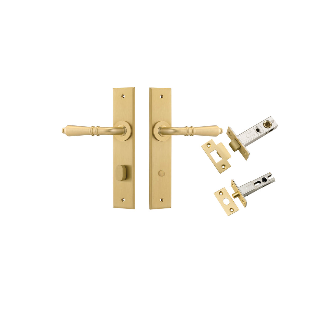 Sarlat Lever Chamfered Brushed Gold PVD Privacy Kit