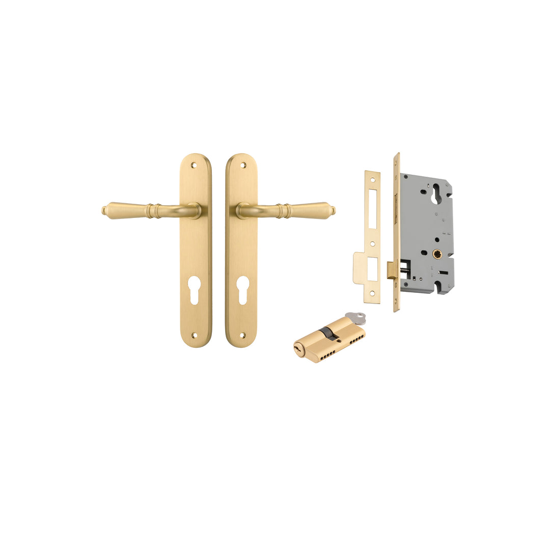 Sarlat Lever Oval Brusged Gold PVD Entrance Kit - Key/Key