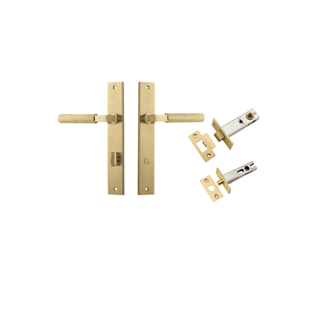 Brunswick Lever Rectangular Brushed Gold PVD Privacy Kit
