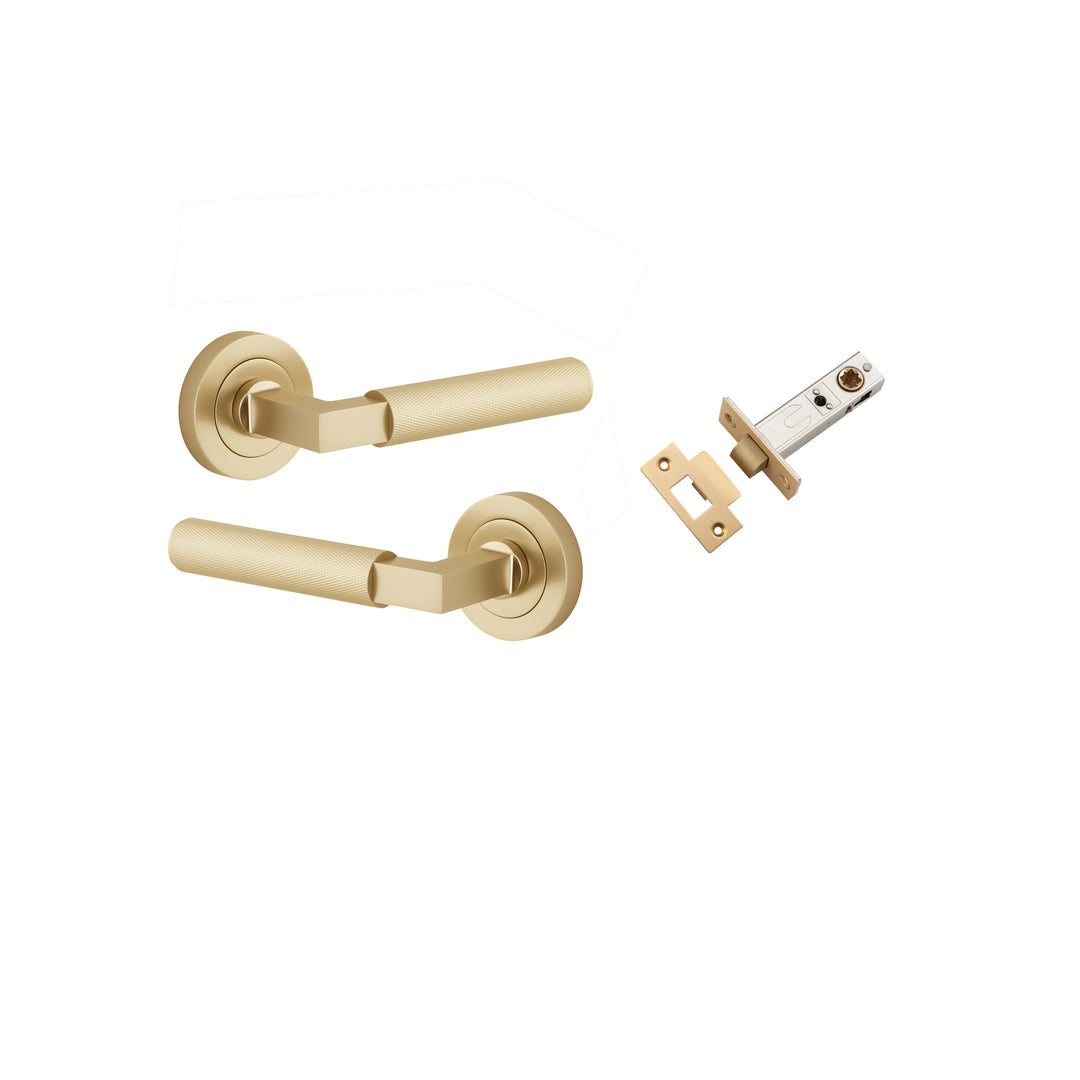 Brunswick Lever on Rose Brushed Gold PVD Passage Kit