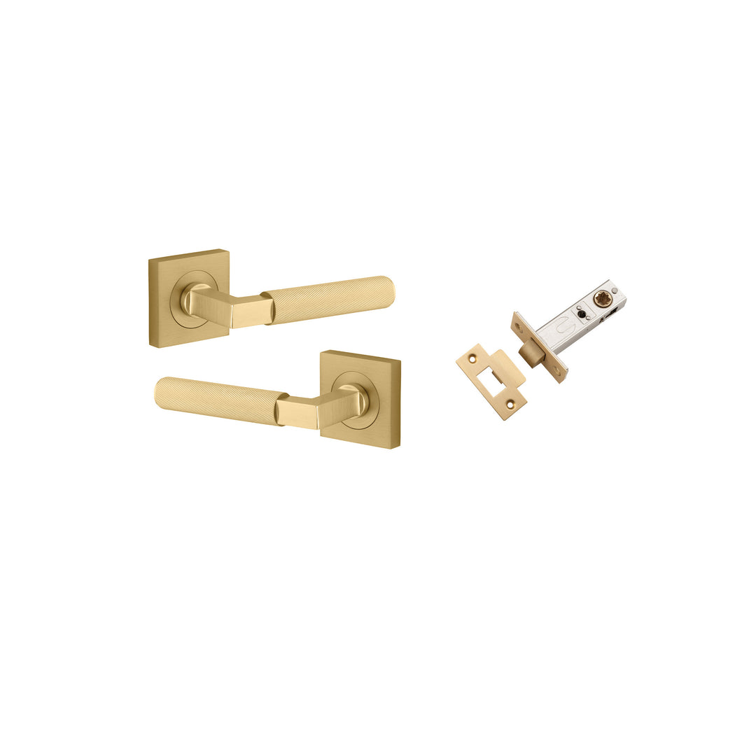 Brunswick Lever on Square Rose Brushed Gold PVD Passage Kit