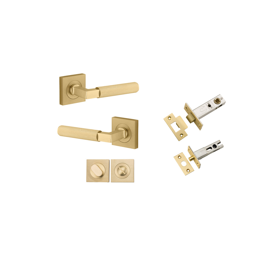 Brunswick Lever on Square Rose Brushed Gold PVD Privacy Kit