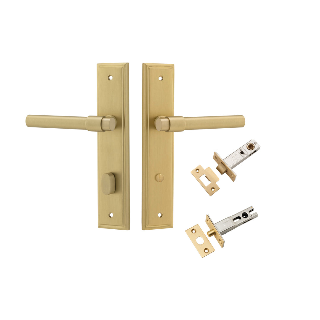 Helsinki Lever Stepped Brushed Gold PVD Privacy Kit