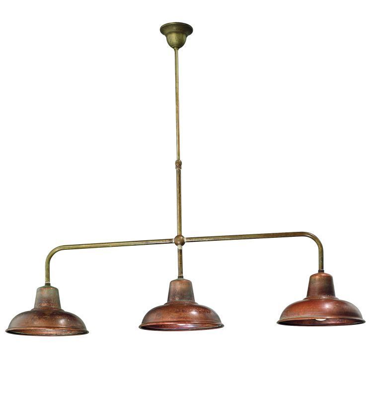 Contrada Brass and Copper 3 Light Pendant