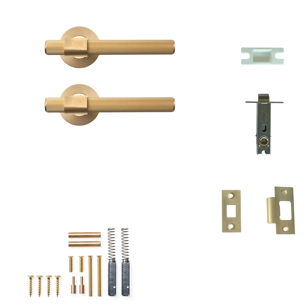 Belgravia Lined Lever Passage Set Brushed Satin Brass