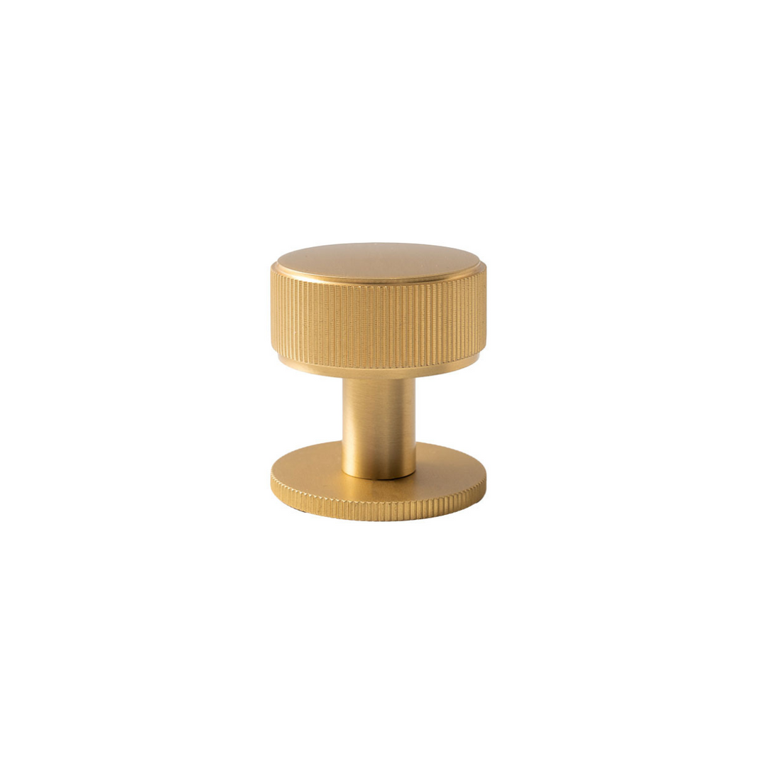 Belgravia Lined Solid Brass Round Knob Brushed Satin Brass 35mm