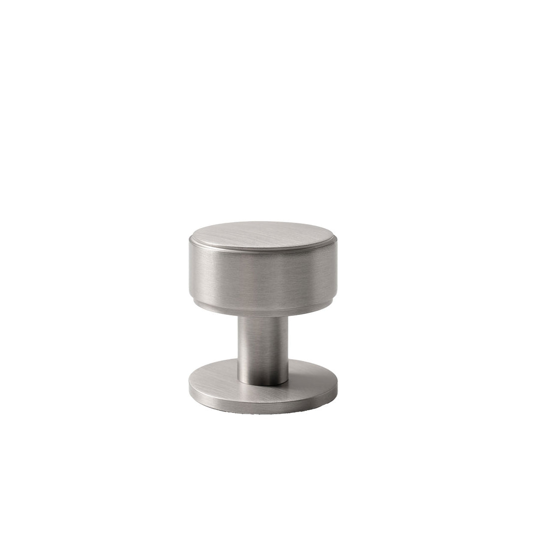 Belgravia Plain Solid Brass Round Knob Dull Brushed Nickel 35mm