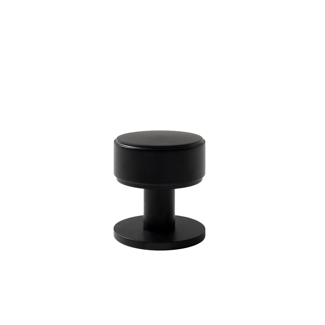 Belgravia Plain Solid Brass Round Knob Matt Black 35mm