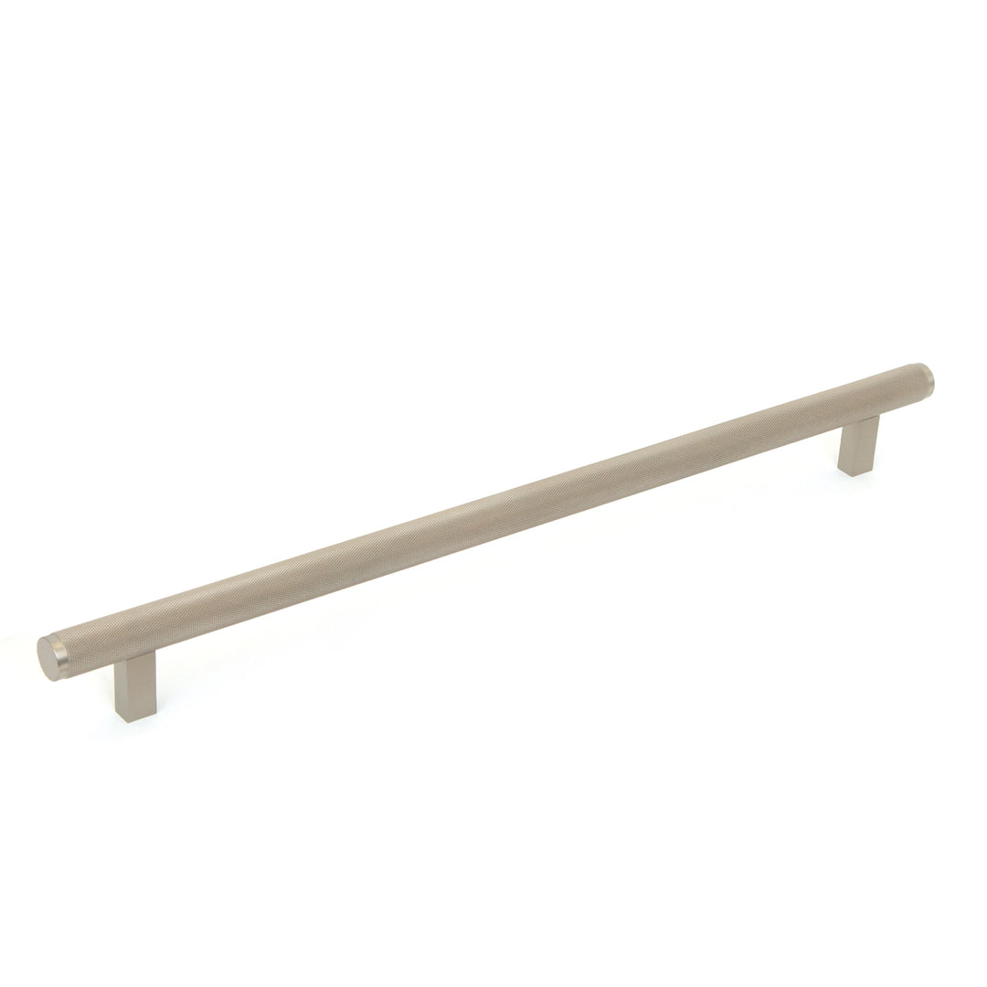 Bellevue Solid Brass Knurled Appliance Pull Dull Brushed Nickel 416mm