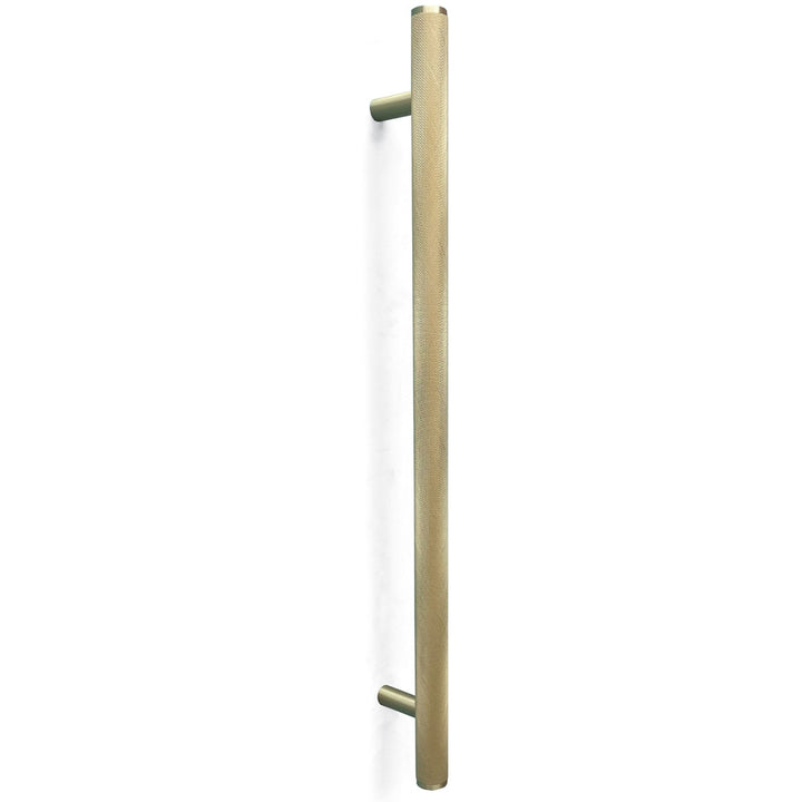 Bellevue Knurled Entry Pull Handle Brushed Satin Brass