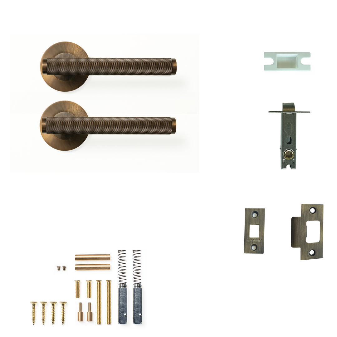 Bellevue Knurled Lever Passage Set Bronze