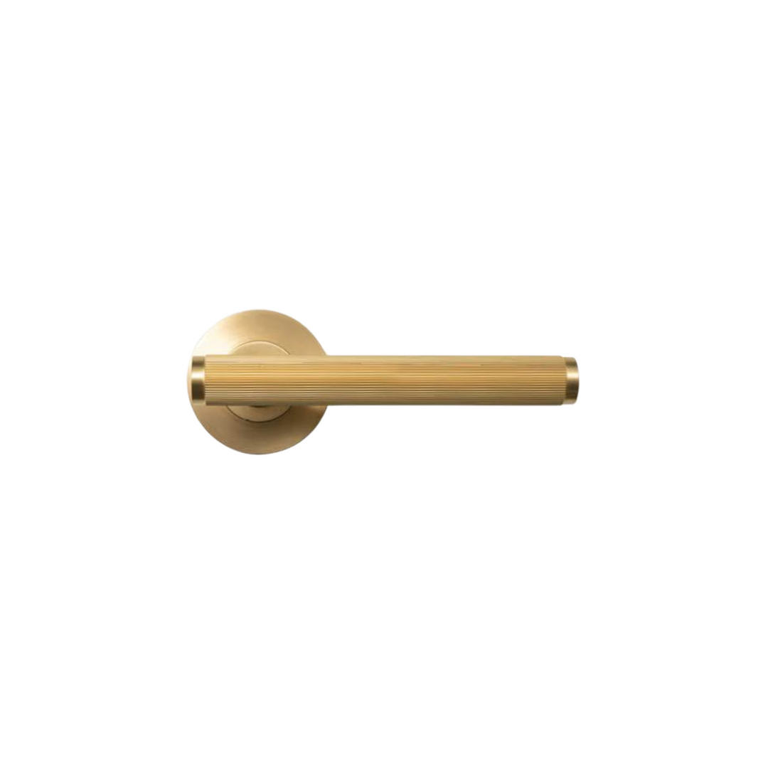Bellevue Lined Lever Handle Set Brushed Satin Brass