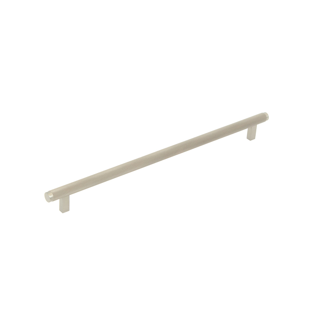 Bellevue Solid Brass Knurled Bar Pull Dull Brushed Nickel 320mm