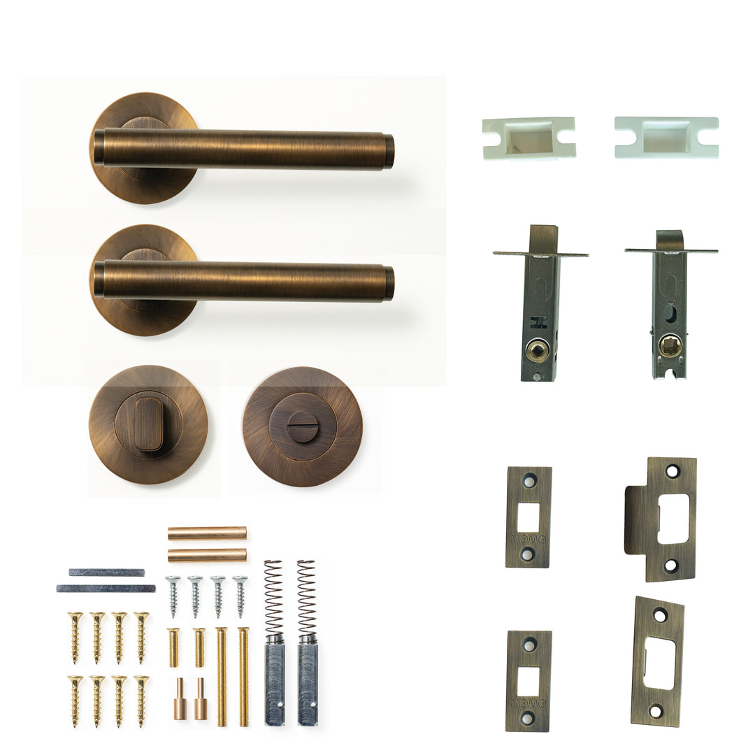 Bellevue Plain Lever Privacy Set Bronze