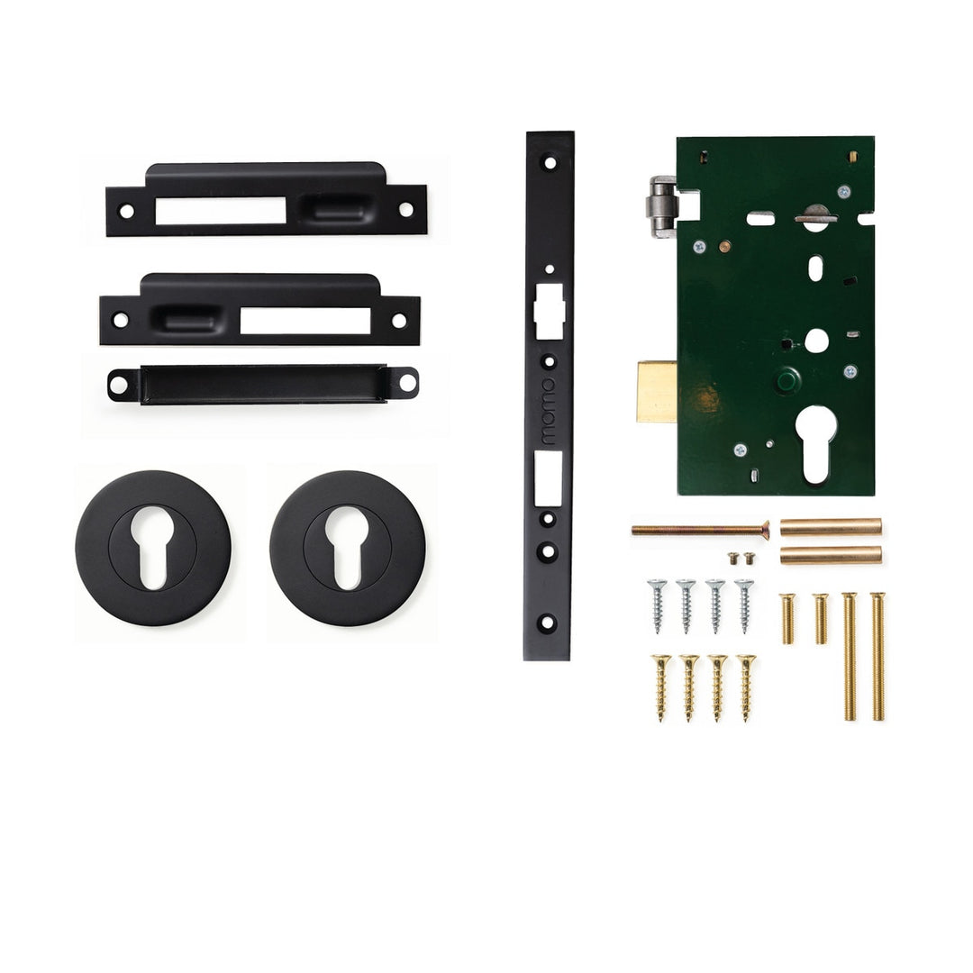Roller Mortice Entrance Set Matt Black