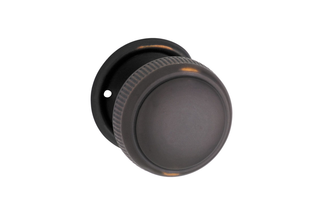 Mortice Knob Large Milled Edge Antique Copper