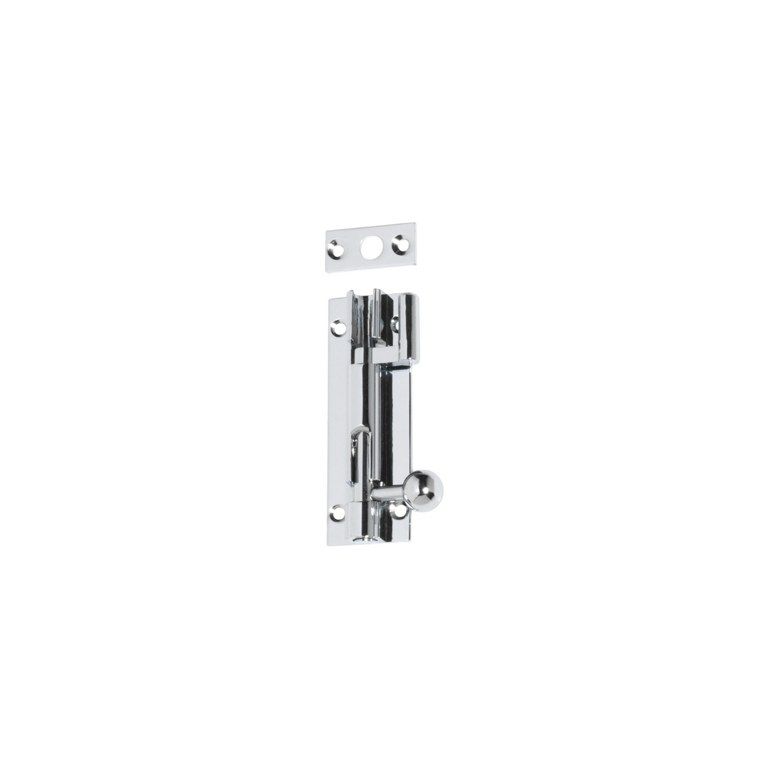 Barrel Bolt - Offset Polished Chrome 75mm