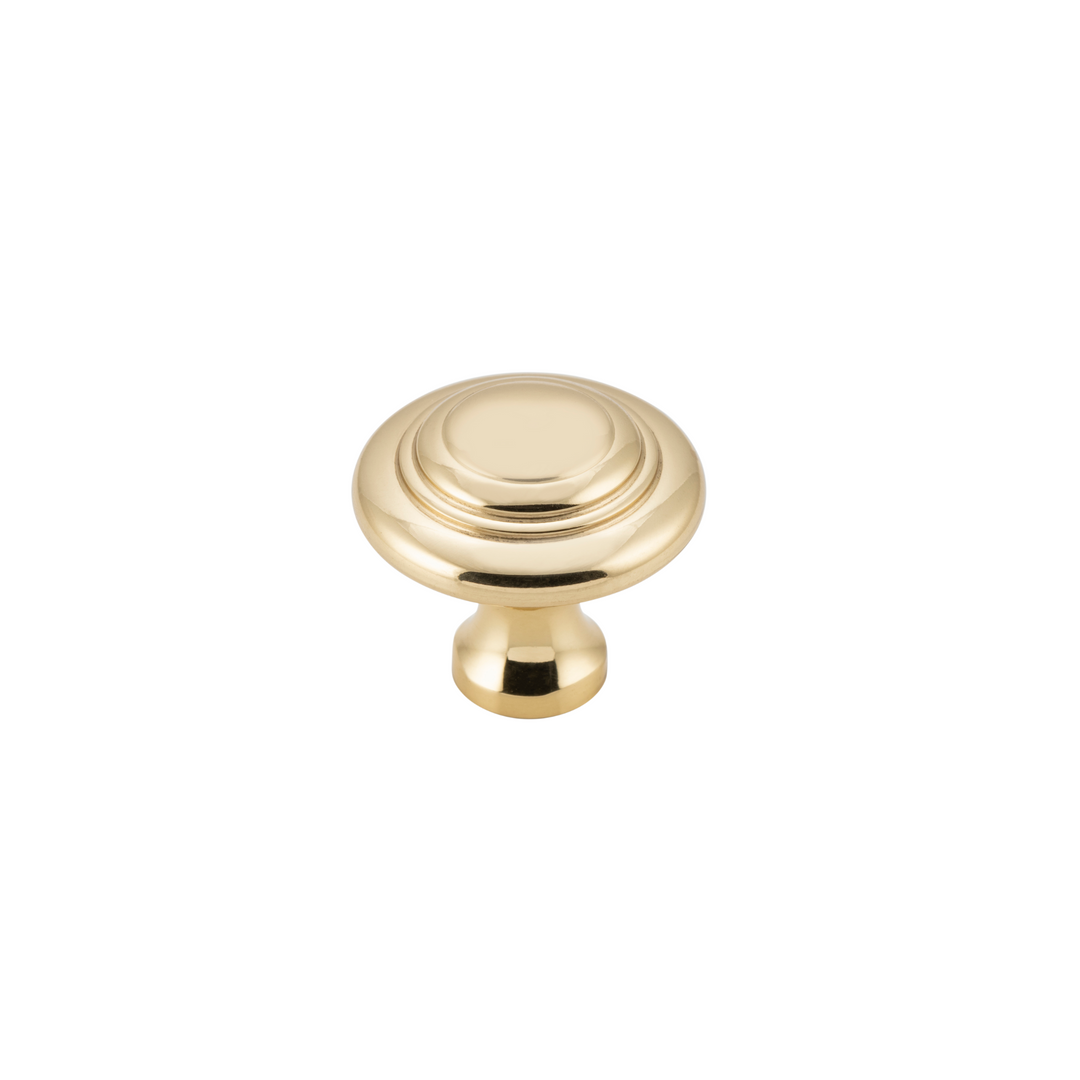 Cupboard Knob Domed Unlacquered Polished Brass 25mm