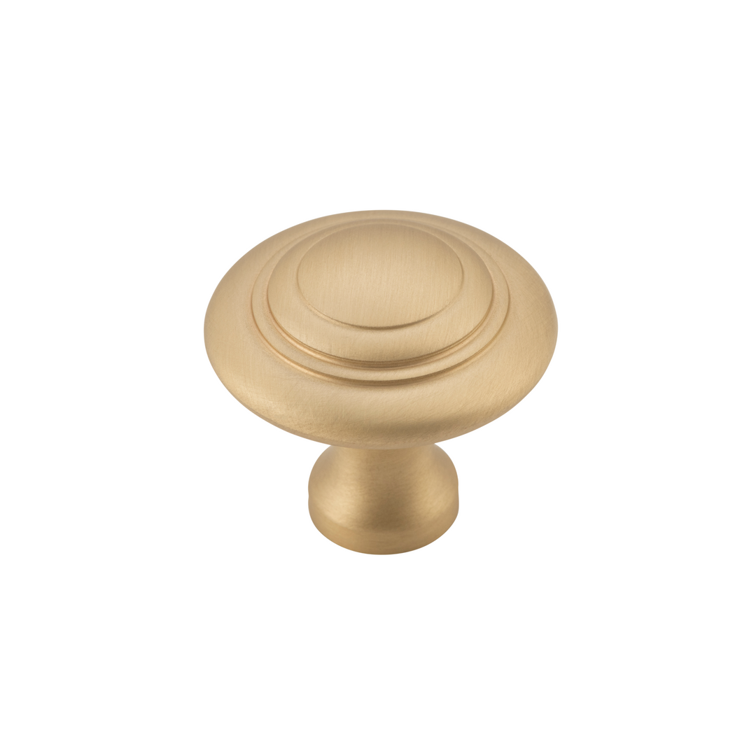 Cupboard Knob Domed Unlacquered Satin Brass 38mm