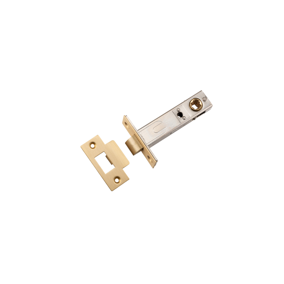Tube Latch - Split Cam 'T' Striker Brushed Brass 70mm