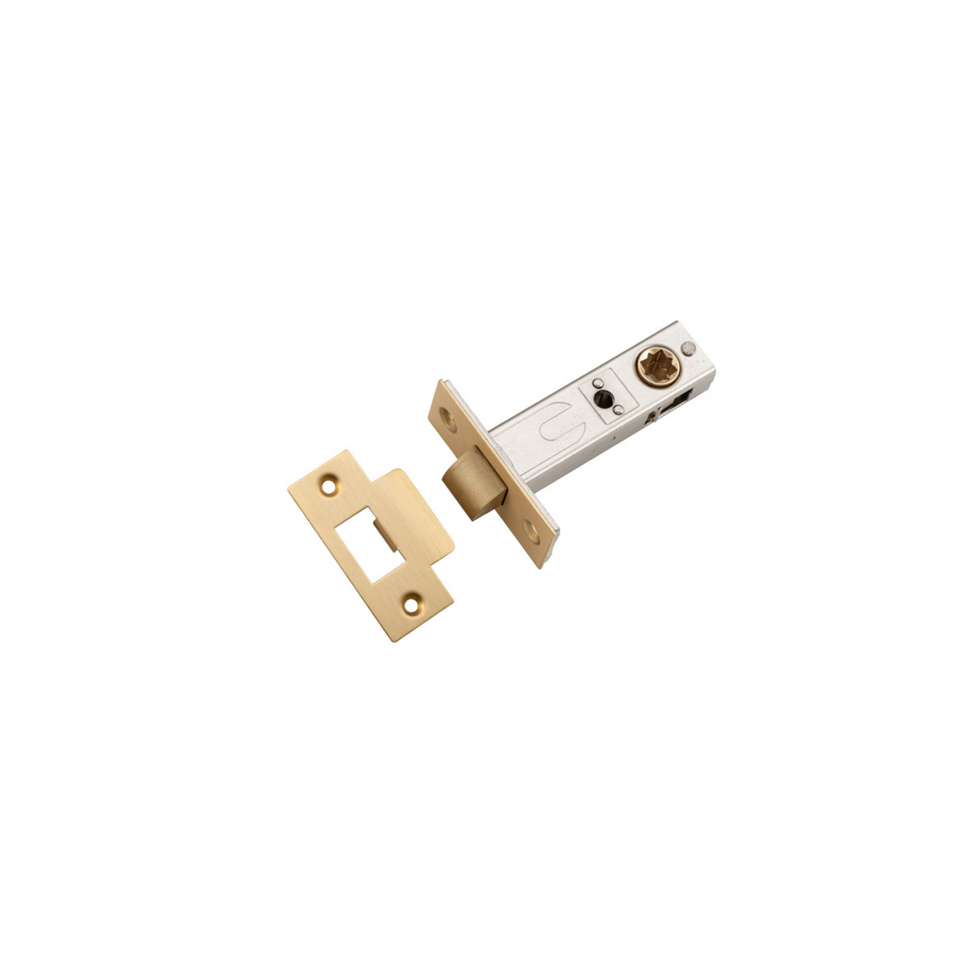 Tube Latch - Split Cam Hard Sprung 'T' Striker Brushed Brass 60mm