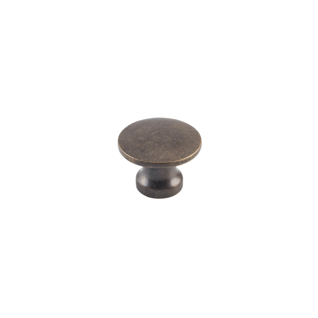 Cupboard Knob Curved Antique Brass 16mm