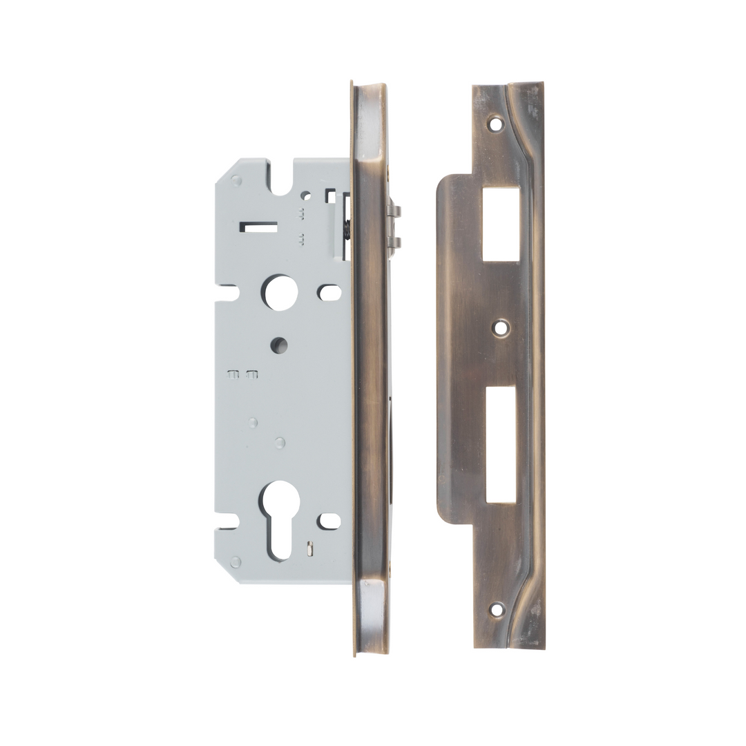 Euro Roller Lock Rebated Signature Brass 45mm