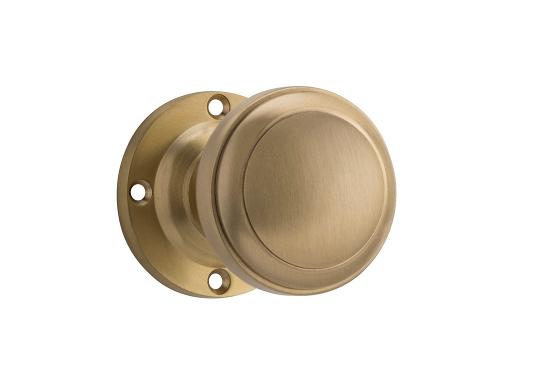 Milton Knob on Rose Unlacquered Satin Brass