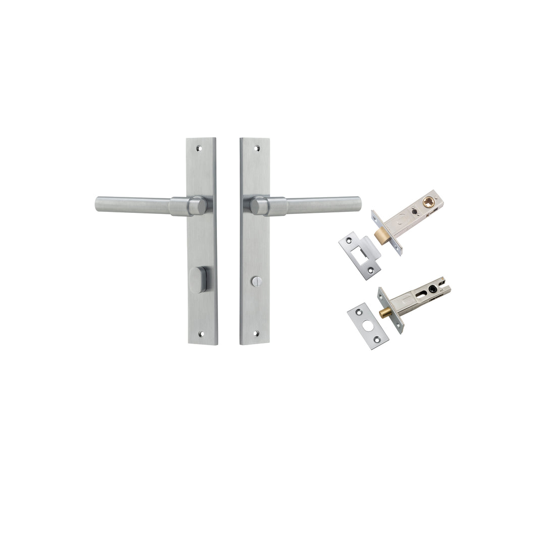 Helsinki Lever Rectangular Brushed Chrome Privacy Kit