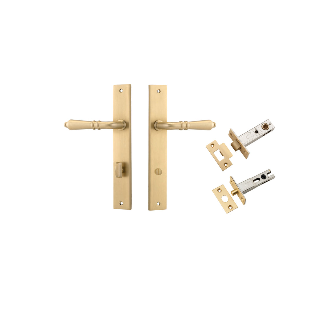 Sarlat Lever Rectangular Brushed Brass Privacy Kit