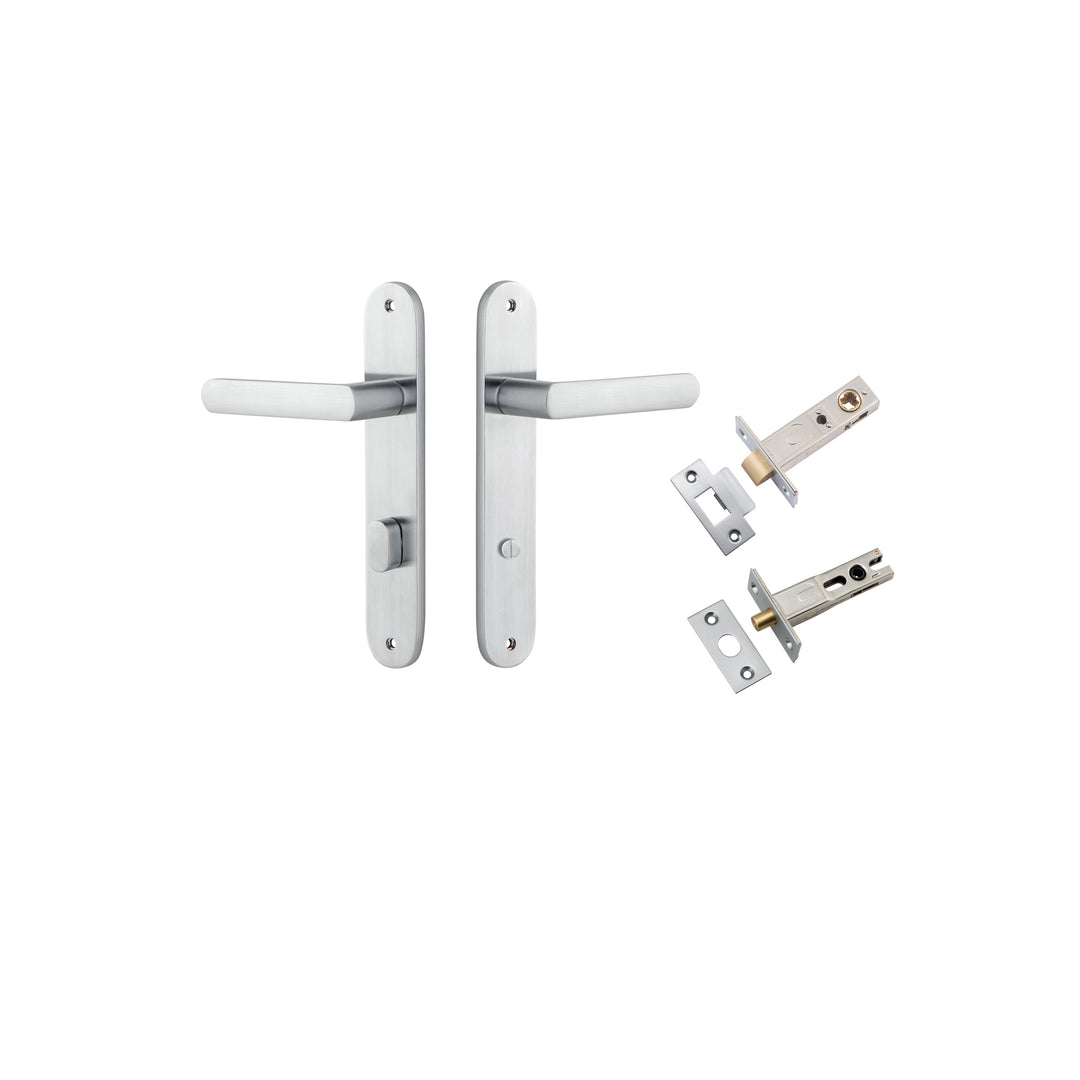 Osaka Lever Oval Brushed Chrome Privacy Kit