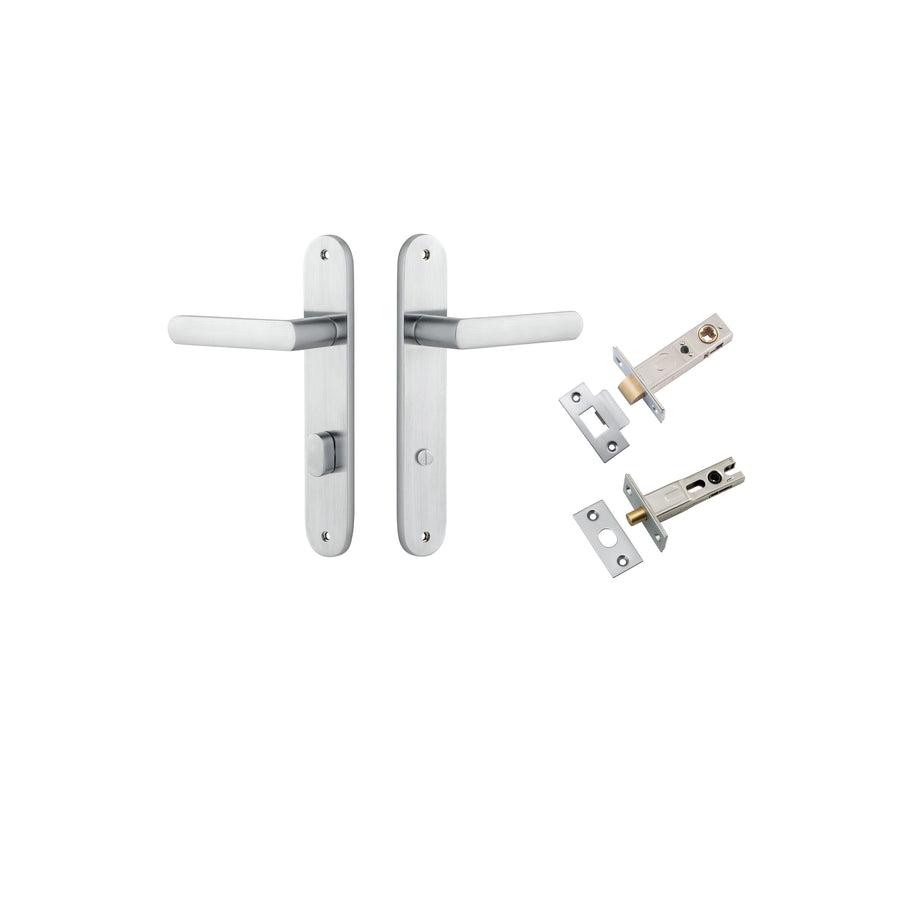 Osaka Lever Oval Brushed Chrome Privacy Kit