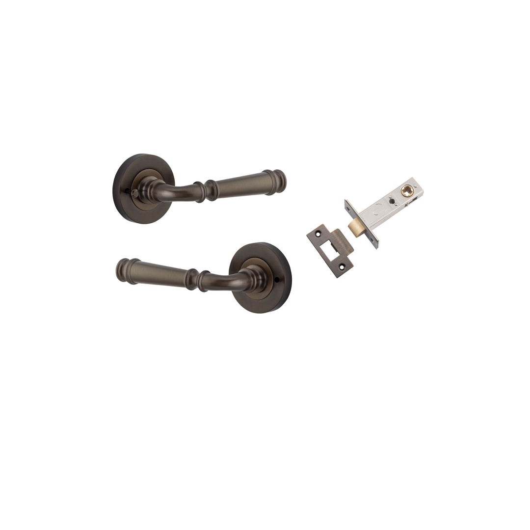 Verona Lever on Rose Signature Brass Inbuilt Privacy Kit