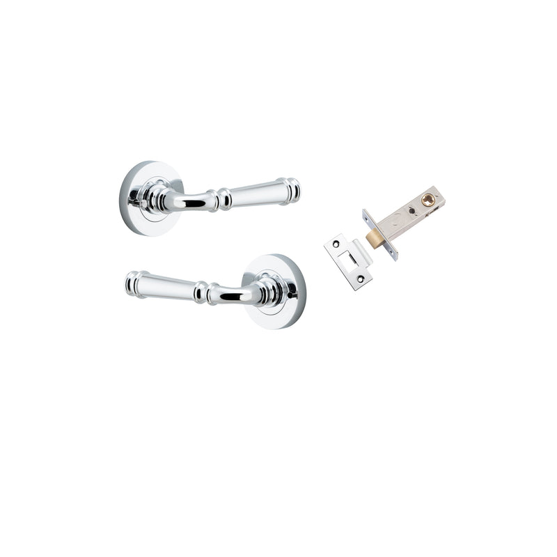 Verona Lever on Rose Polished Chrome Inbuilt Privacy Kit