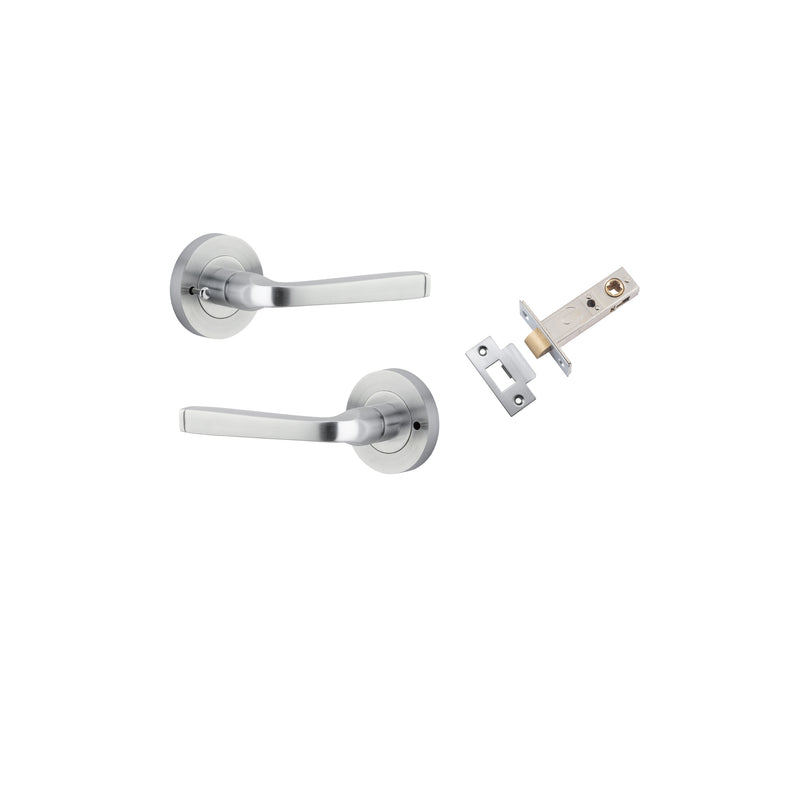 Annecy Lever on Rose Brushed Chrome Inbuilt Privacy Kit