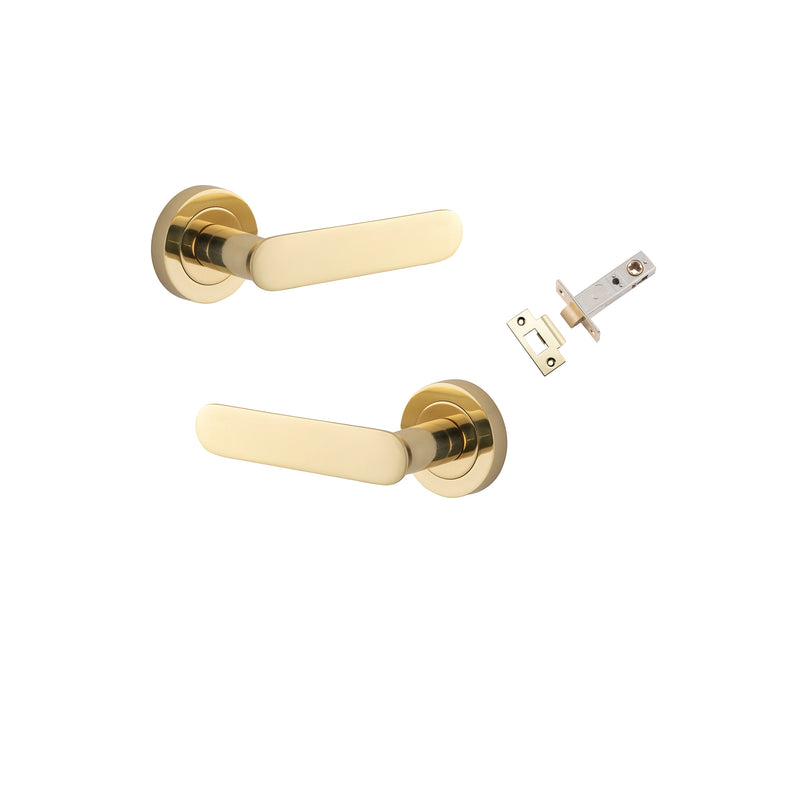 Bronte Lever on Rose Polished Brass Passage Kit