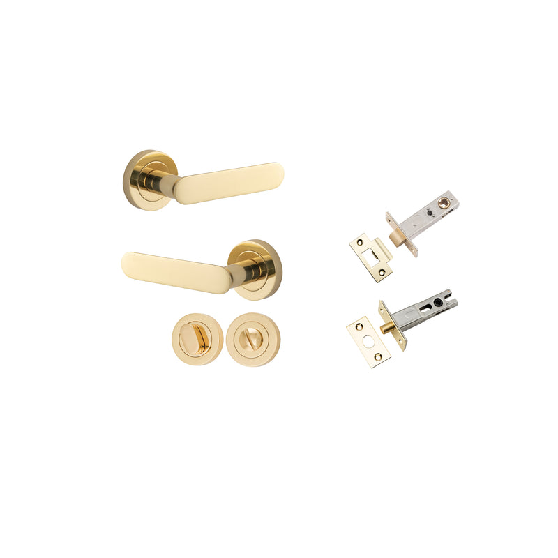 Bronte Lever on Rose Polished Brass Privacy Kit