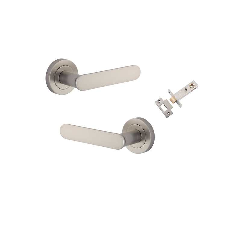 Bronte Lever on Rose Satin Nickel Passage Kit