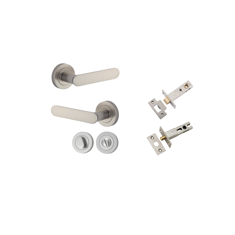 Bronte Lever on Rose Satin Nickel Privacy Kit