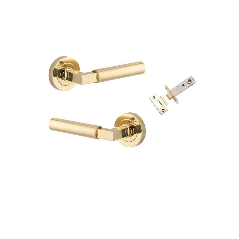 Berlin Lever on Rose Polished Brass Passage Kit