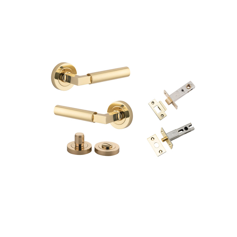 Berlin Lever on Rose Polished Brass Privacy Kit