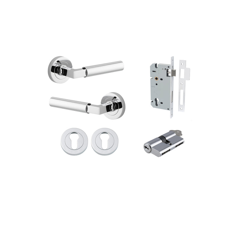 Berlin Lever on Rose Polished Chrome Entrance Kit - Key/Key