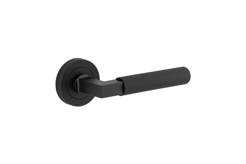 Brunswick Lever on Rose Matt Black