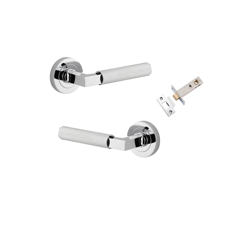 Brunswick Lever on Rose Polished Chrome Passage Kit