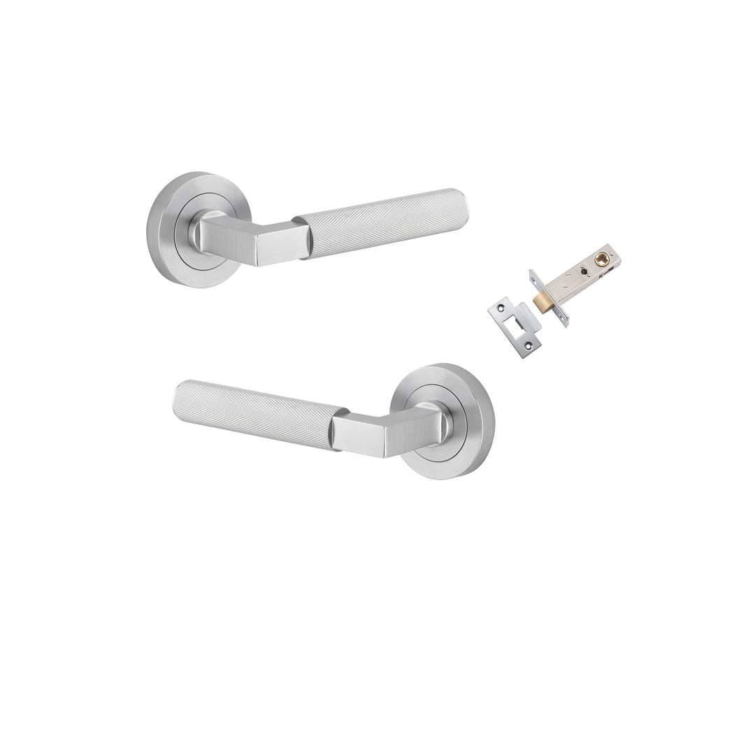 Brunswick Lever on Rose Brushed Chrome Passage Kit