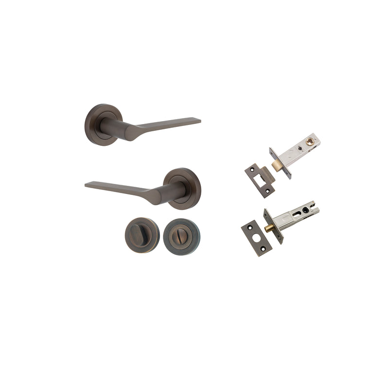 Como Lever on Rose Signature Brass Privacy Kit