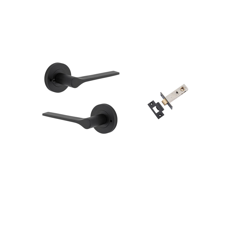 Como Lever on Rose Matt Black Inbuilt Privacy Kit