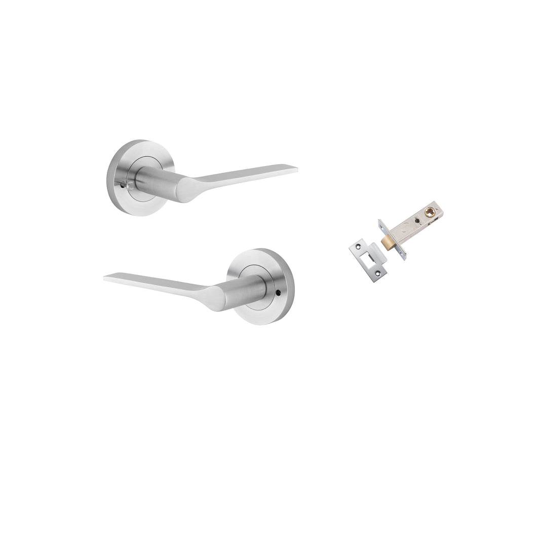 Como Lever on Rose Brushed Chrome Inbuilt Privacy Kit